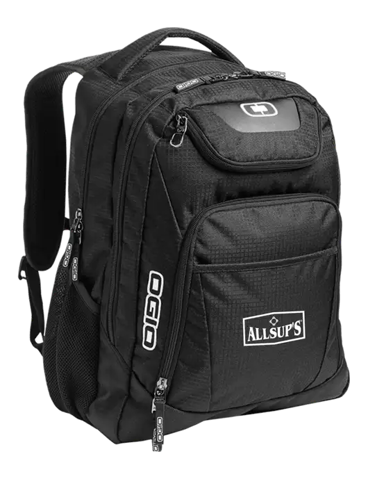 OGIO Black/Silver Excelsior Laptop Backpack w/ALLSUP'S Logo