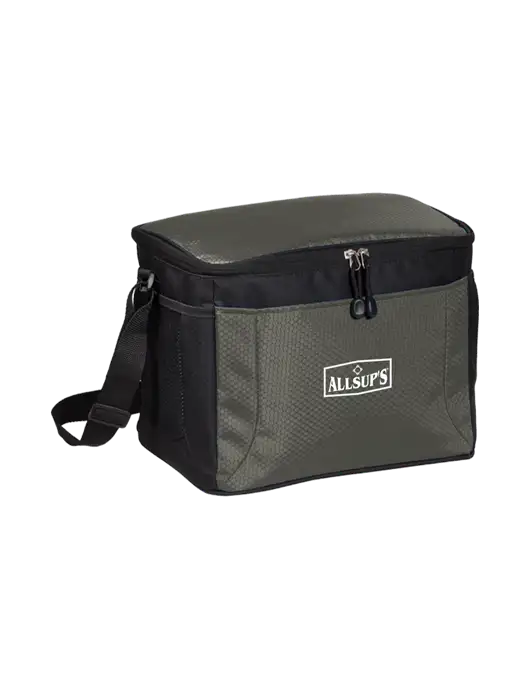 12 Can Grey/Black Cube Cooler w/ALLSUP'S Logo