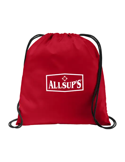 Drawstring True Red Cinch Pack w/ALLSUP'S Logo