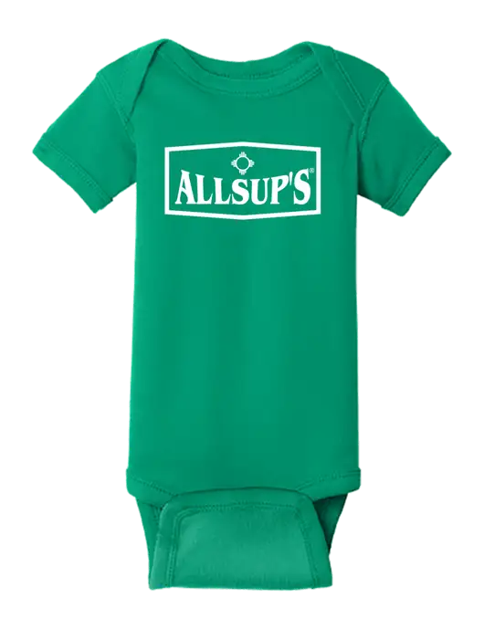 Rabbit Skins Kelly Infant Short Sleeve Baby Rib Bodysuit w/ALLSUP'S Logo