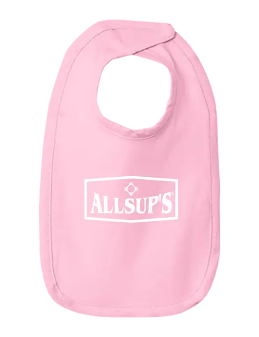 Rabbit Skins Pink Infant Premium Jersey Bib w/ALLSUP'S Logo