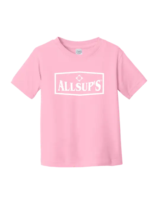 Rabbit Skins Pink Toddler Fine Jersey Tee w/ALLSUP'S Logo