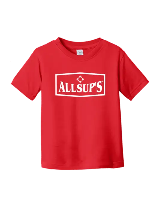 Rabbit Skins Red Toddler Fine Jersey Tee w/ALLSUP'S Logo