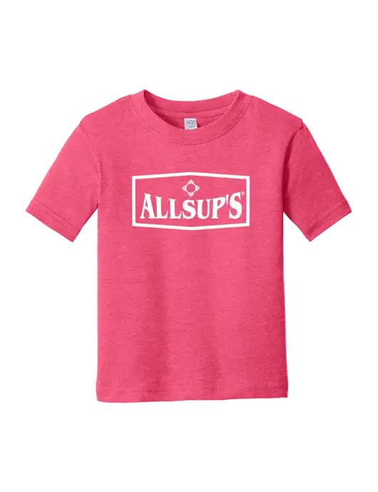 Rabbit Skins Vintage Hot Pink Toddler Fine Jersey Tee w/ALLSUP'S Logo