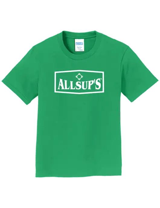 Youth Ring Spun Kelly Green 4.5 oz T-Shirt w/ALLSUP'S Logo