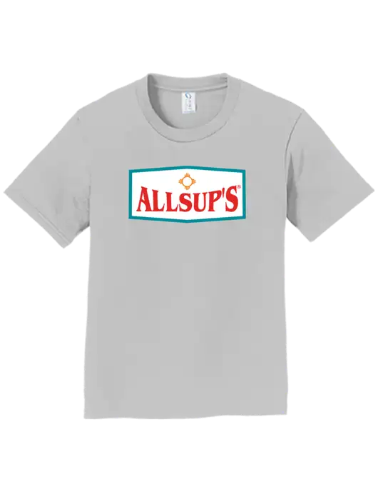 Youth Ring Spun Silver 4.5 oz T-Shirt w/ALLSUP'S Logo