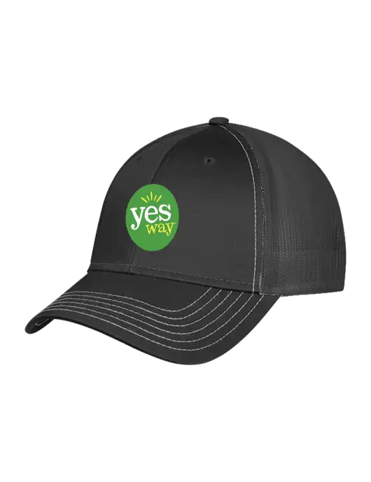 Charcoal Grey Mesh Trucker Cap Snap Back w/Yesway Logo