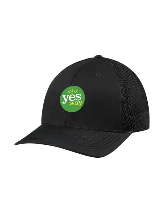 Richardson Adjustable Snapback Original 112 Trucker Cap Black w/Black Mesh w/Yesway Logo