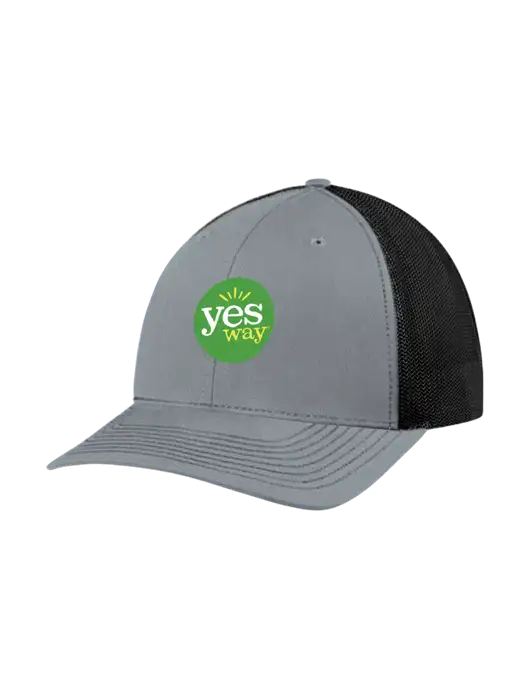 Richardson Adjustable Snapback Original 112 Trucker Cap Heather Grey w/Black Mesh w/Yesway Logo