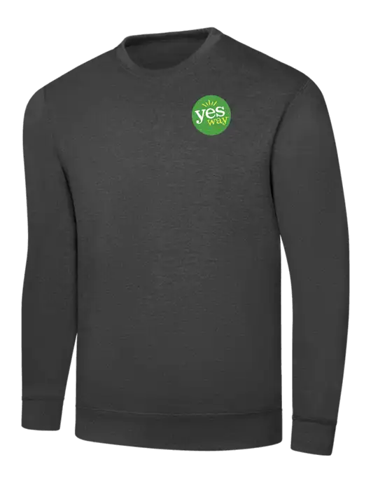 Dark Heather Grey 7.8 oz Ring Spun Crew Sweatshirt w/Yesway Logo