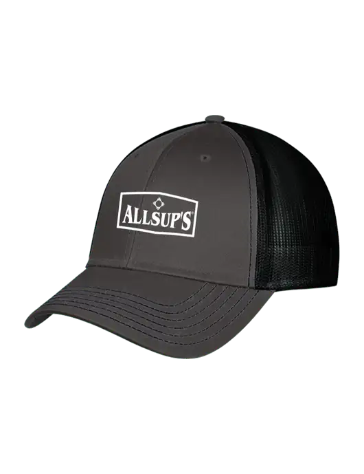 Charcoal/Black Mesh Trucker Cap Snap Back w/ALLSUP'S Logo