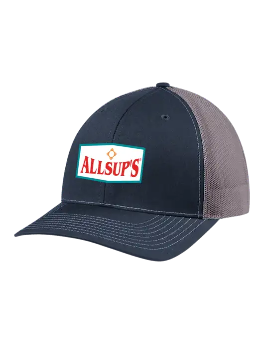 Richardson Adjustable Snapback Original 112 Trucker Cap Navy w/Charcoal Mesh w/ALLSUP'S Logo