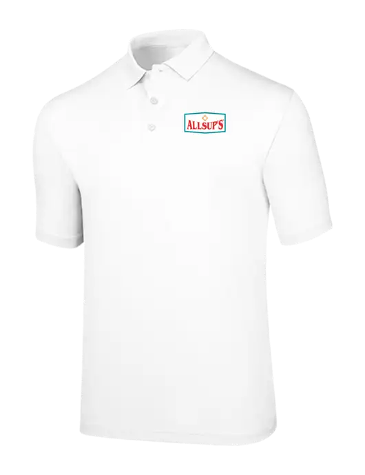Callaway Opti-Dri White Chev Polo w/ALLSUP'S Logo