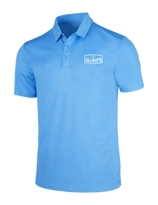 NIKE Light Royal Blue Dri-Fit Embossed Tri-Blade Polo w/ALLSUP'S Logo