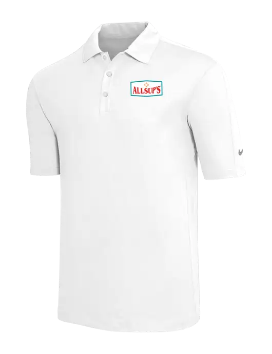 Nike White Tech Sport Dri-FIT Polo w/ALLSUP'S Logo