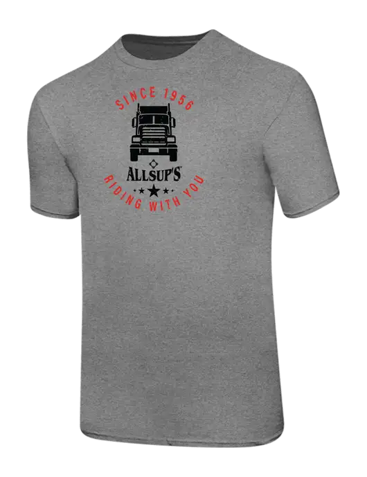 Ring Spun Light Heather Grey 4.5 oz T-Shirt w/Allsup's Big Rig Distressed Logo
