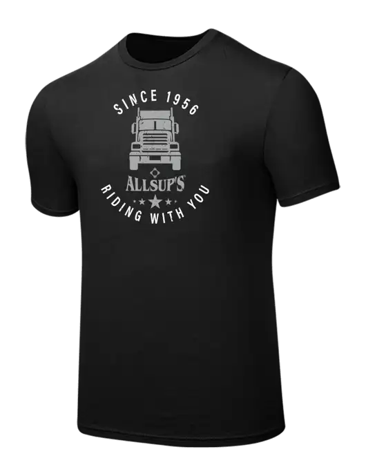 Seriously Soft Black T-Shirt w/Allsup's Big Rig Distressed Logo