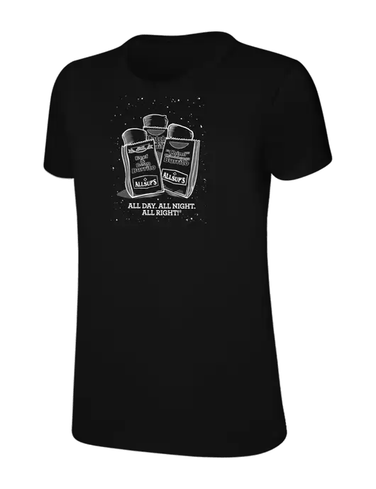 Womens Ring Spun Jet Black 4.5 oz T-Shirt w/Allsups Taco Sauce Logo