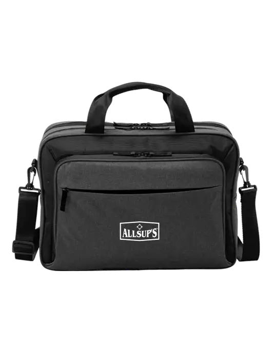 Travel Exec Graphite Heather/Black Laptop Briefcase w/ALLSUP'S Logo