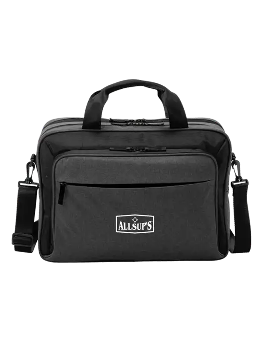 Travel Exec Graphite Heather/Black Laptop Briefcase w/ALLSUP'S Logo