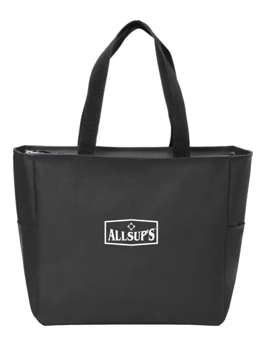 Everyday Black Zip Tote  w/ALLSUP'S Logo