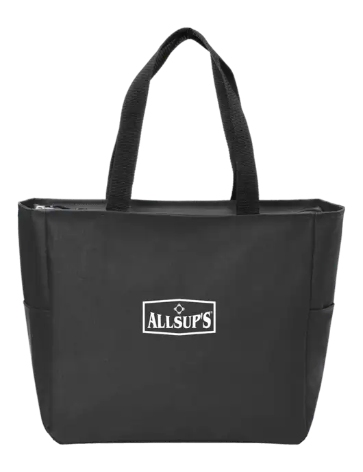 Everyday Black Zip Tote  w/ALLSUP'S Logo