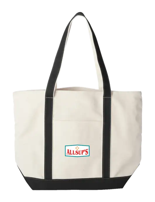 Extra Large Natural/Black Sturdy Canvas Carryall w/ALLSUP'S Logo