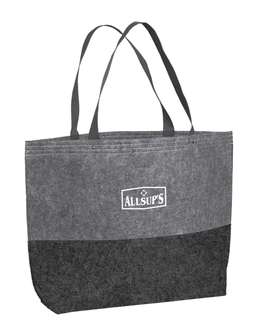 Large Felt Charcoal/Felt Grey Tote w/ALLSUP'S Logo