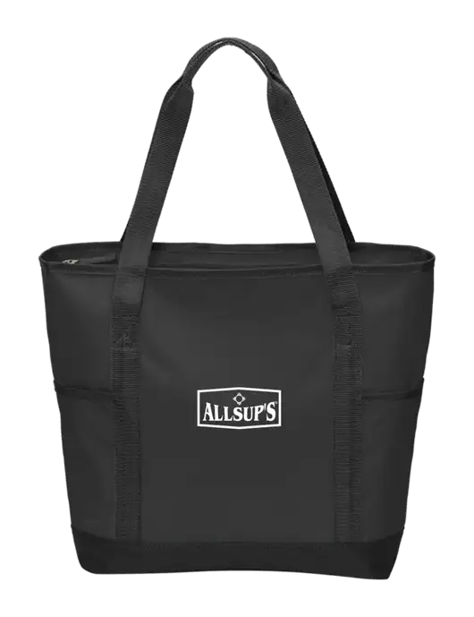 On the Go Black/Black Tote w/ALLSUP'S Logo