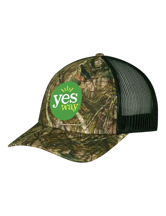 Mossy Oak Break Up Country/Black Mesh Trucker Cap w/Snap Back  w/Yesway Logo