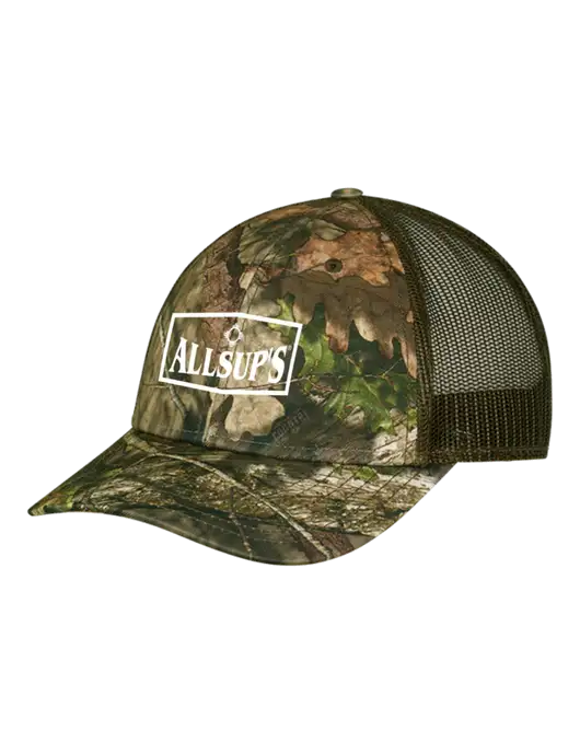Breakup Country Brown Mossy Oak Camo Mesh Trucker Cap Snap Back w/ALLSUP'S Logo