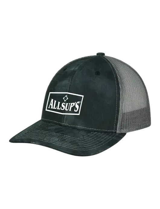 Camo Premium Modern Kryptek Typhon/Charcoal Snapback Trucker Cap w/ALLSUP'S Logo