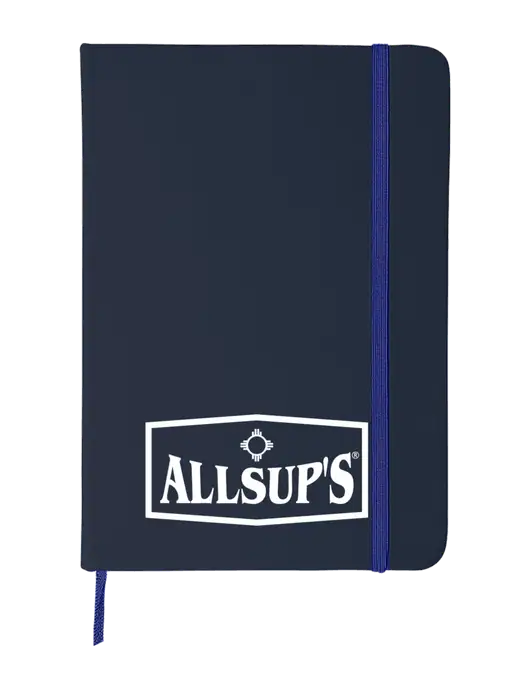 Dark Navy Blue Comfort Touch Bound Journal 5" X 7" w/ALLSUP'S Logo