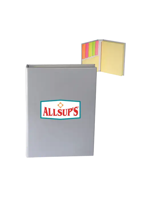 Light Medium Grey Sticky Book Folio, 3.125 x 4.125 w/ALLSUP'S Logo