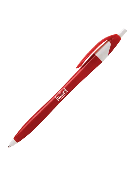 Novella Red/White Executive Pen - Blue Ink w/ALLSUP'S Logo