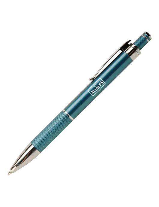 Diamond Etched Teal Pen - Black Ink w/ALLSUP'S Logo
