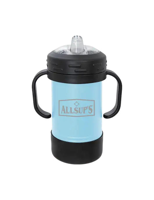 Polar Camel 10 oz Powder Coated Light Blue Sippy Cup w/ALLSUP'S Logo
