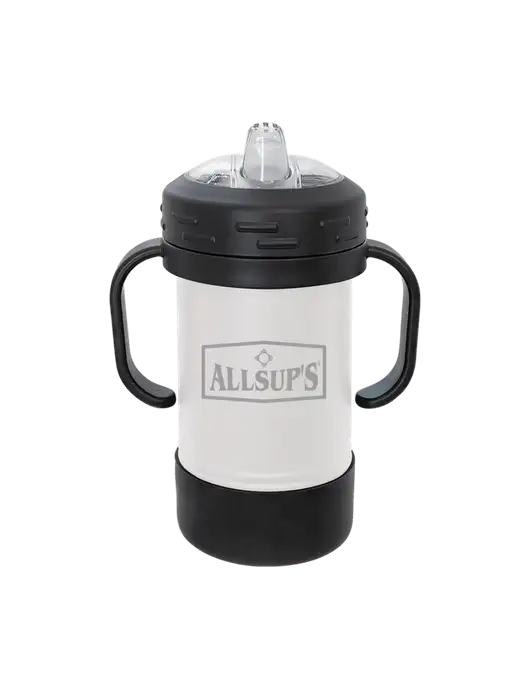 Polar Camel 10 oz Powder Coated White Sippy Cup w/ALLSUP'S Logo