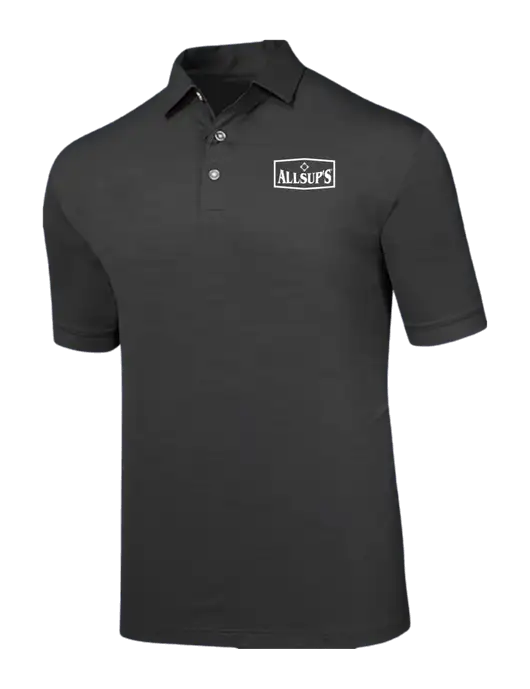 Callaway Black Fashion Tonal Polo w/ALLSUP'S Logo