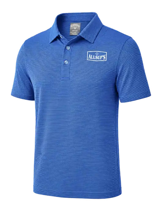 Callaway Royal Blue Fine Line Stripe Polo w/ALLSUP'S Logo