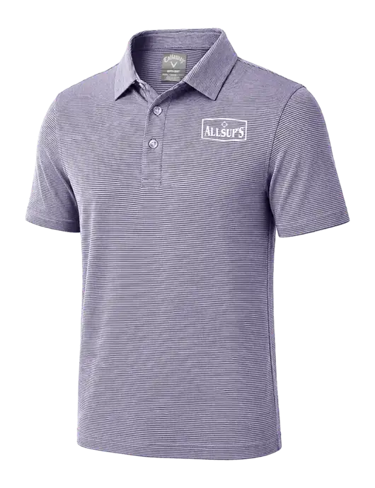 Callaway Navy Fine Line Stripe Polo w/ALLSUP'S Logo