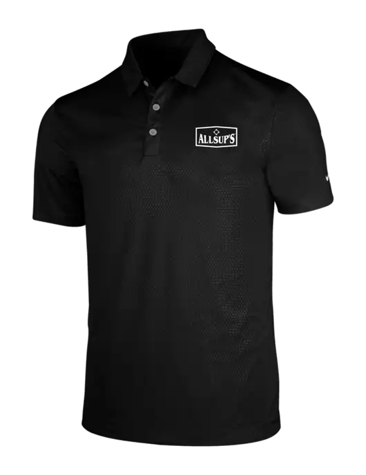 NIKE Black Dri-Fit Embossed Tri-Blade Polo w/ALLSUP'S Logo