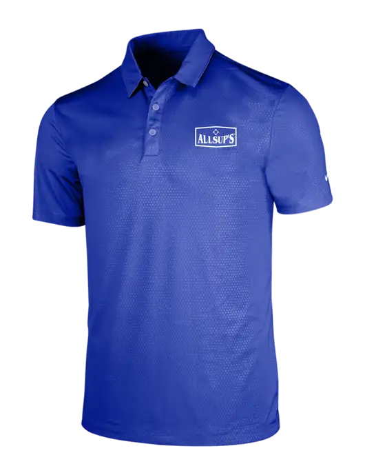 NIKE Dark Royal Dri-Fit Embossed Tri-Blade Polo w/ALLSUP'S Logo