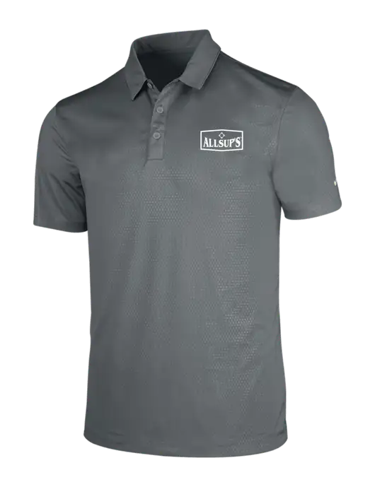 NIKE Medium Grey Dri-Fit Embossed Tri-Blade Polo w/ALLSUP'S Logo
