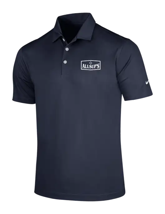 NIKE Dark Navy Dri-Fit Vertical Mesh Polo w/ALLSUP'S Logo
