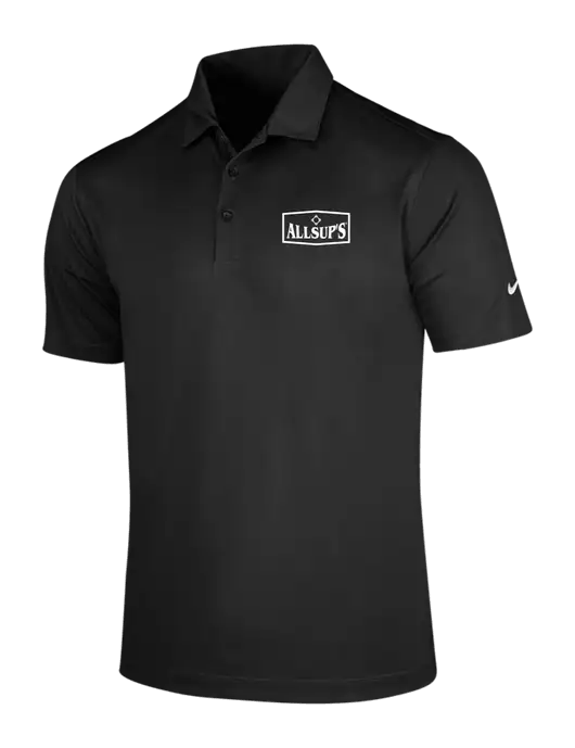 NIKE Black Dri-Fit Vertical Mesh Polo w/ALLSUP'S Logo