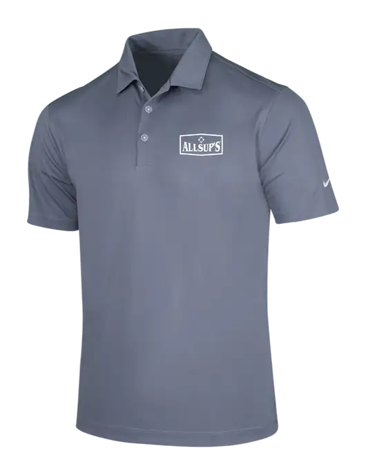 NIKE Medium Grey Dri-Fit Vertical Mesh Polo w/ALLSUP'S Logo