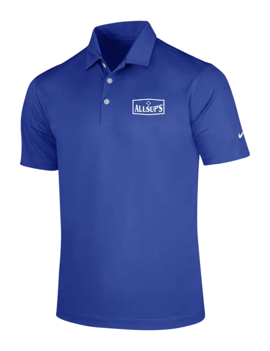 NIKE Dark Royal Dri-Fit Vertical Mesh Polo w/ALLSUP'S Logo