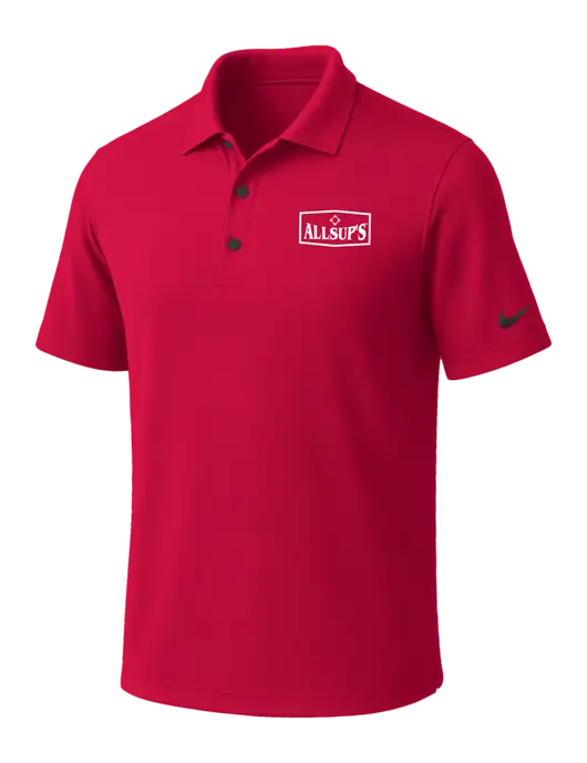 NIKE Red Dri-Fit Micro Pique Polo w/ALLSUP'S Logo