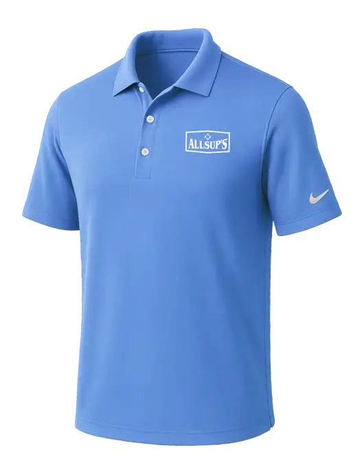 NIKE Carolina Blue Dri-Fit Micro Pique Polo w/ALLSUP'S Logo